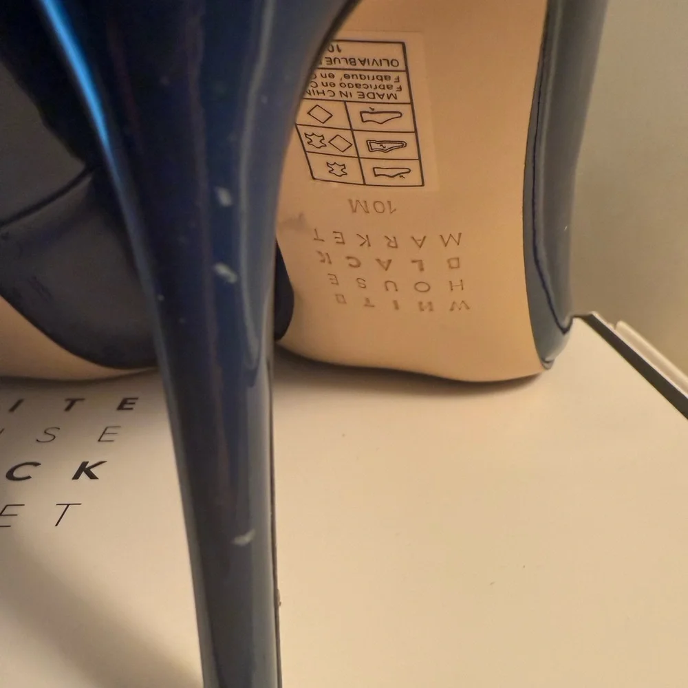 White House Black Market Blue Patent Leather Heels - Picture 8 of 16